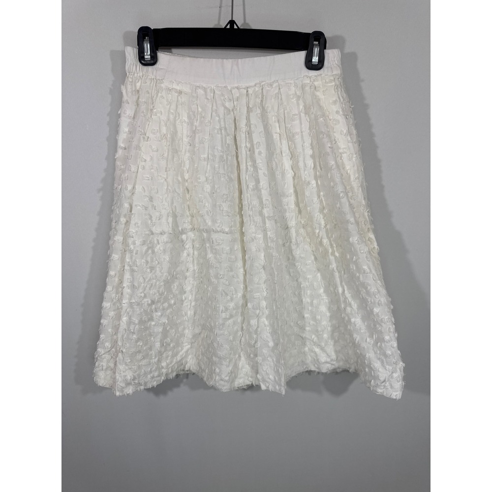 J.Crew White Swift Dots Textured Cotton A-Line Skirt Size 2 Summer Preppy Chic